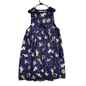 Cosmic Drifters Midi Dress UK 24 = US XL Women Celestial Babydoll Blue White NEW